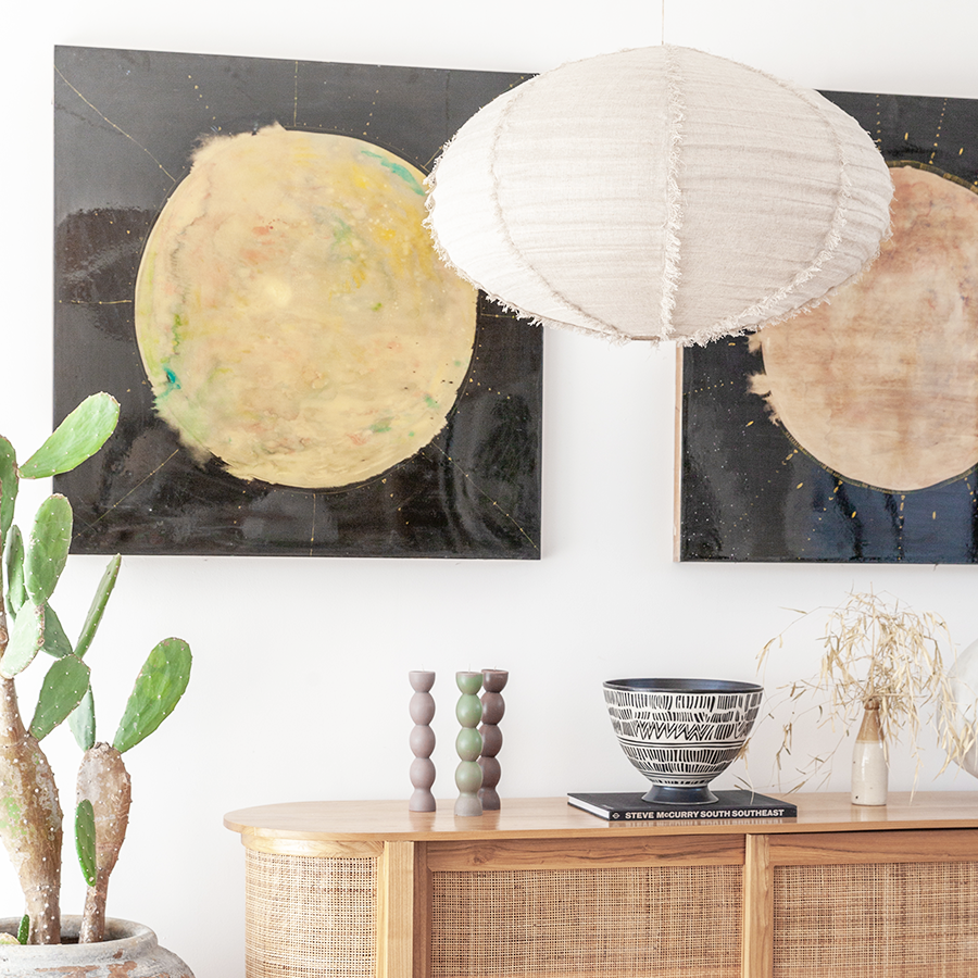 LUNA OFF WHITE LINEN LYS SKYGGE 50CM