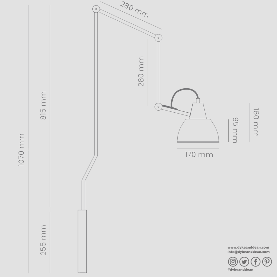 AIDA ADJUSTABLE ARM LIGHT SHADE COBALT - DYKE & DEAN
