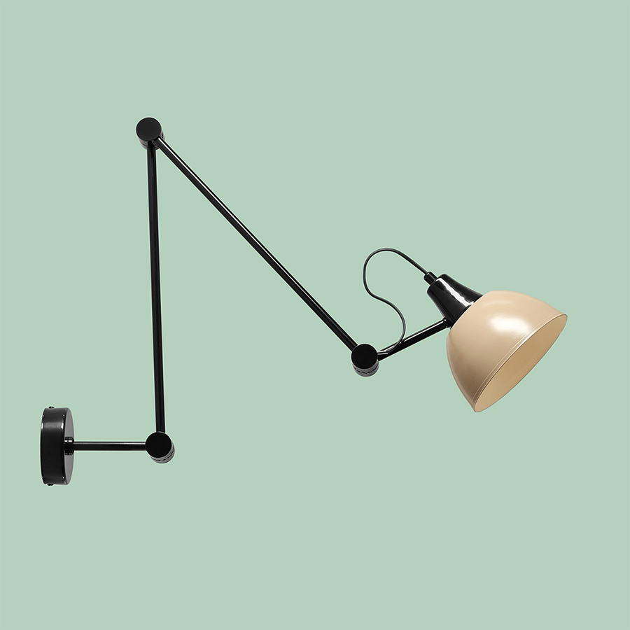 AIDA WALL AND CEILING ADJUSTABLE ARM LIGHT SHADE BEIGE - DYKE & DEAN