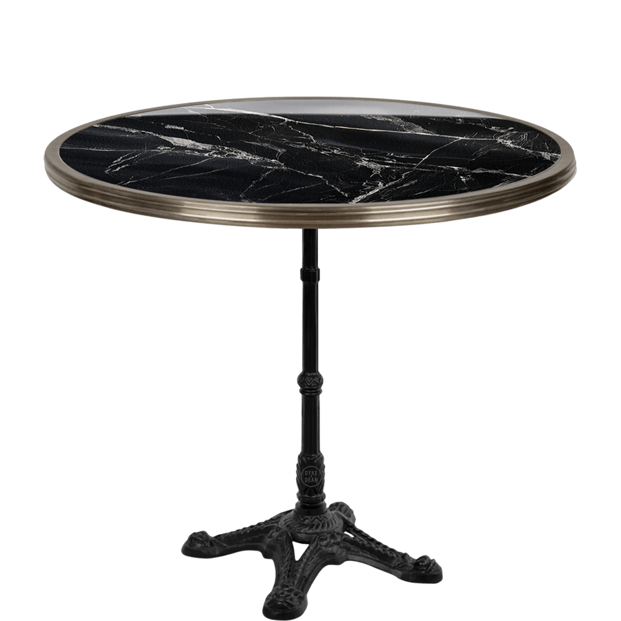 CARRARA BLACK CERAMIC FRENCH BISTRO TABLE 28”