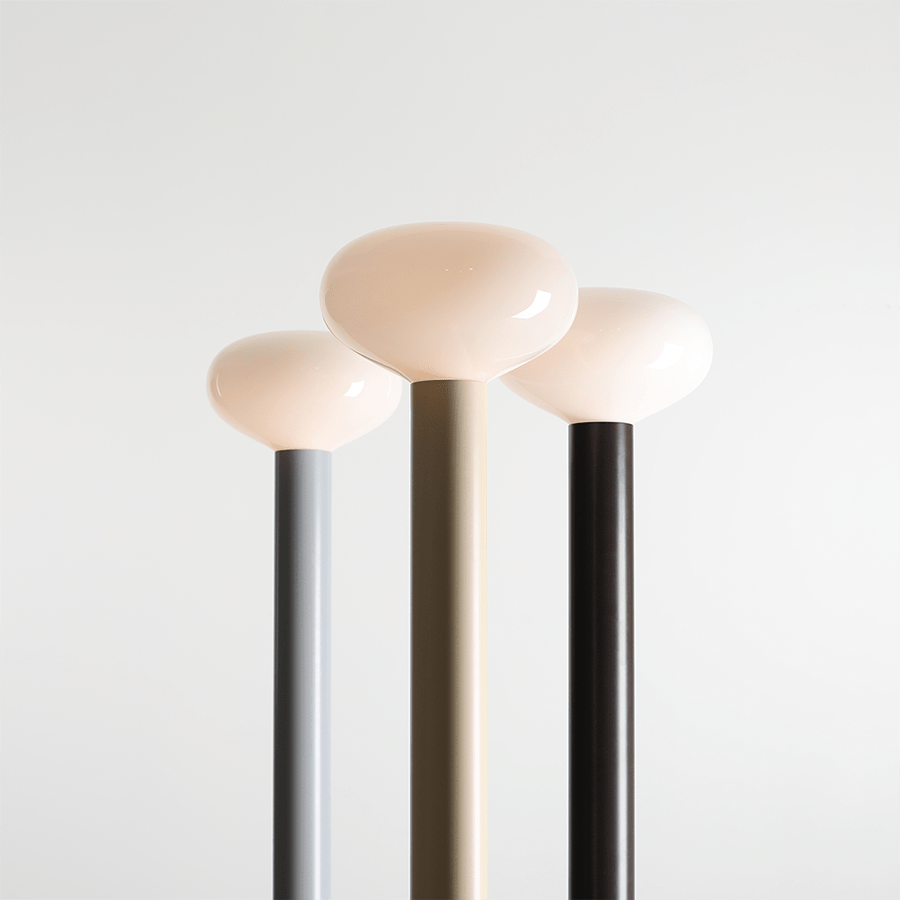 FLO OPAL GLASS ORB FLOOR LIGHT MOKKA - DYKE & DEAN