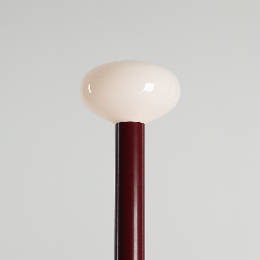FLO OPAL GLASS ORB FLOOR LIGHT RUBY RED - DYKE & DEAN