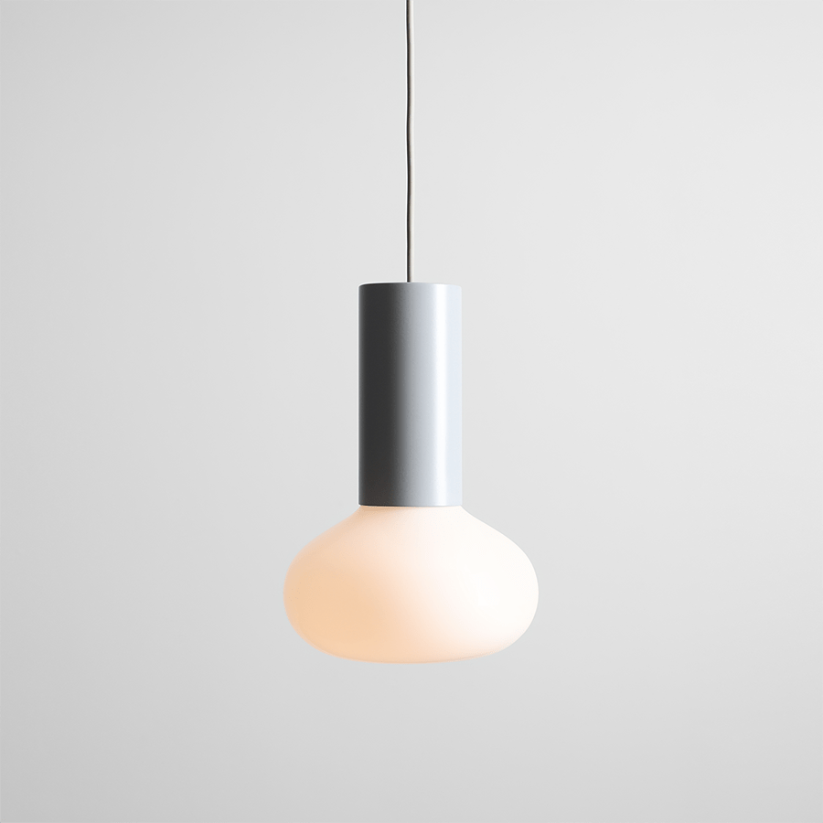 FLO OPAL GLASS ORB SMALL PENDANT LIGHT GREY - DYKE & DEAN