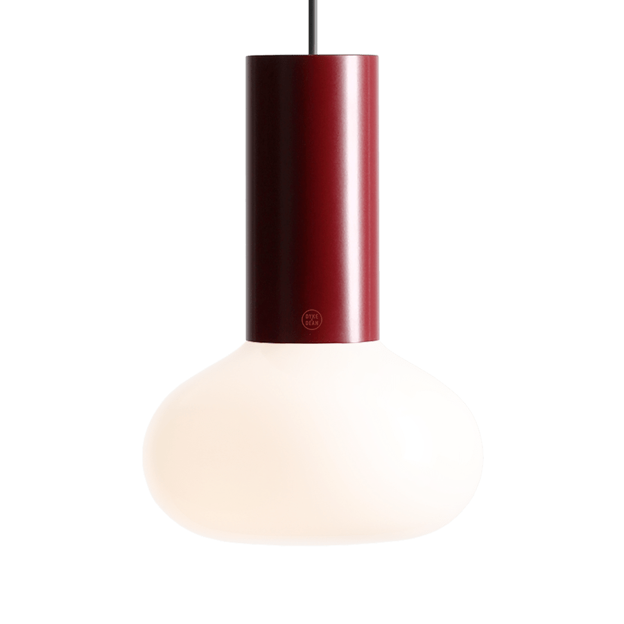 FLO OPAL GLASS ORB SMALL PENDANT LIGHT RUBY RED - DYKE & DEAN