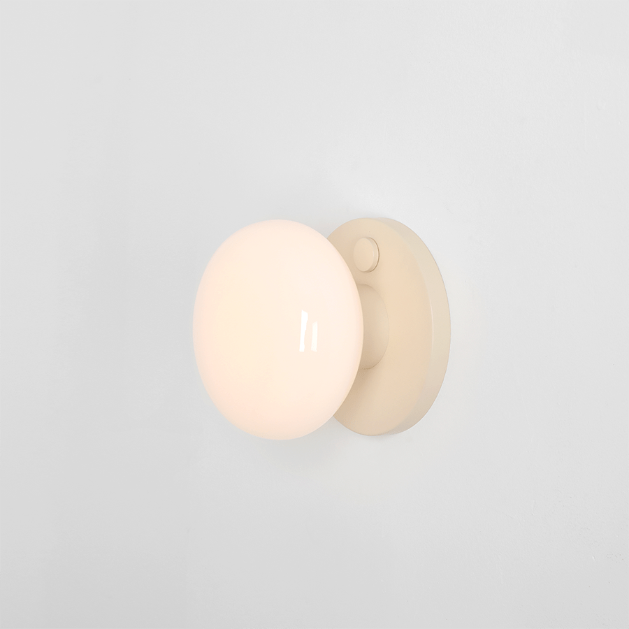 FLO OPAL GLASS ORB SWITCH WALL LIGHT CREAM - DYKE & DEAN