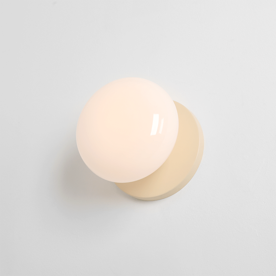FLO OPAL GLASS ORB SWITCH WALL LIGHT CREAM - DYKE & DEAN