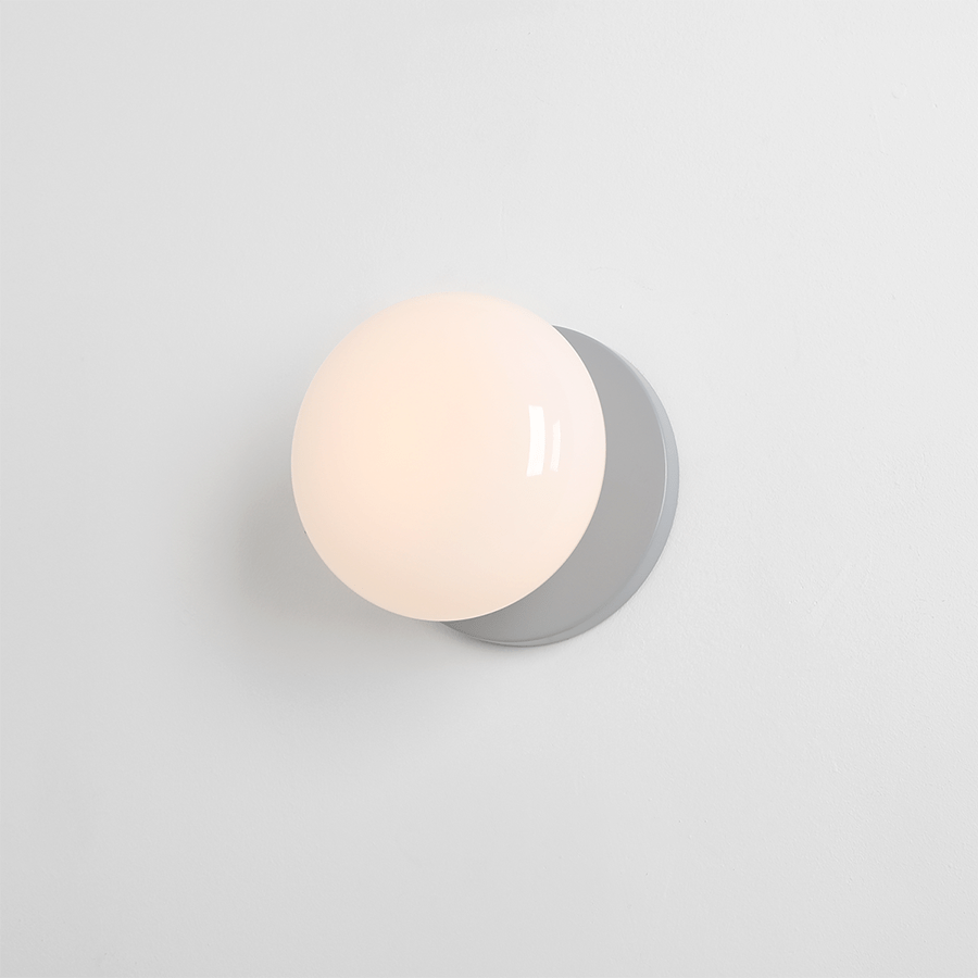 FLO OPAL GLASS ORB SWITCH WALL LIGHT GREY - DYKE & DEAN