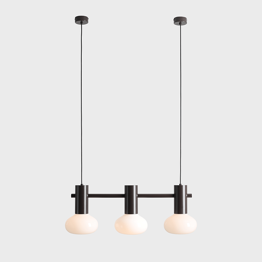 FLO SUSPENSION PENDANT 3 OPAL GLASS LIGHT MOKKA - DYKE & DEAN