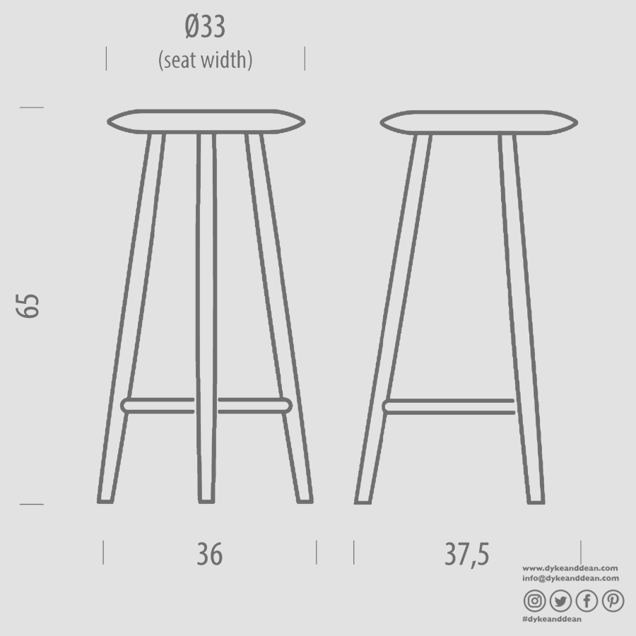 GAZZDA BLANC BAR STOOL SMALL - DYKE & DEAN