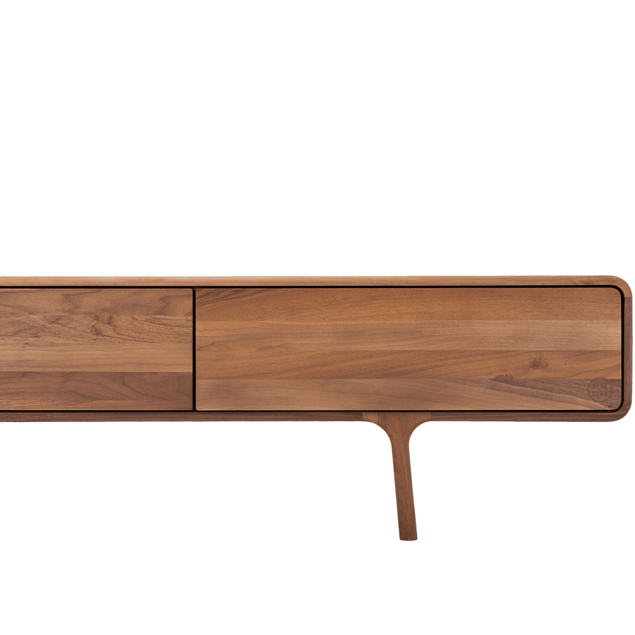GAZZDA FAWN LOW SIDE BOARD WALNUT 3 DRAWERS - DYKE & DEAN