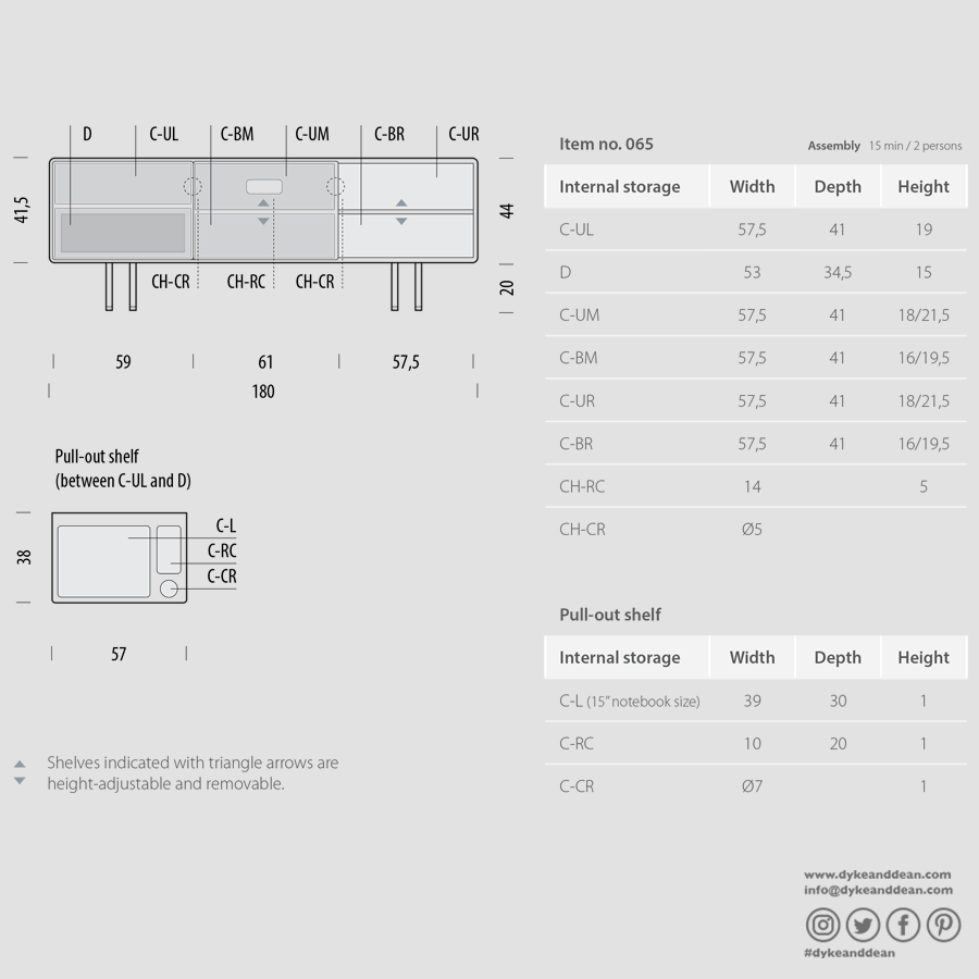 GAZZDA FAWN SIDEBOARD OAK 180 - DYKE & DEAN