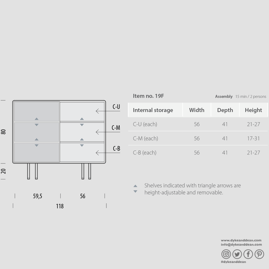 GAZZDA FINA DRESSER WHITE OAK 118 - DYKE & DEAN