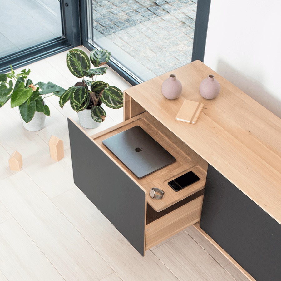 GAZZDA FINA SIDE BOARD BLACK OAK 180 - DYKE & DEAN