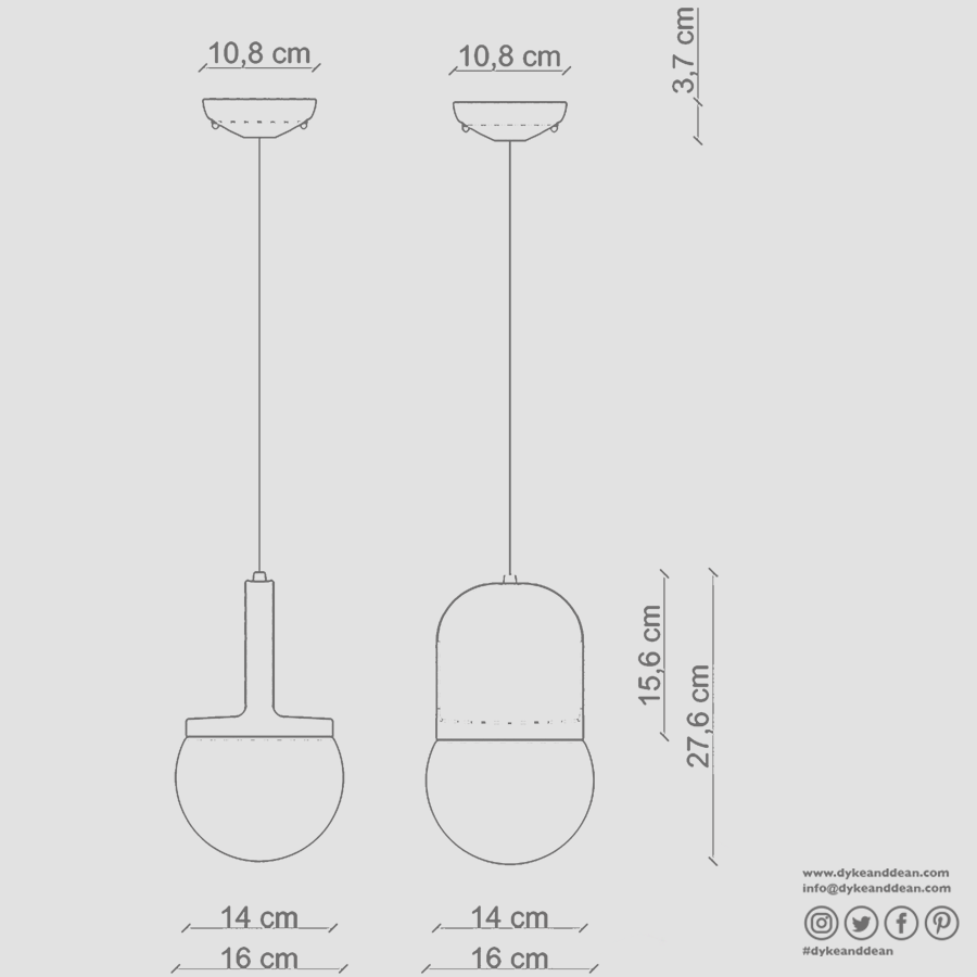 HABEA CERAMIC PENDANT LIGHT OPAL GLASS - DYKE & DEAN