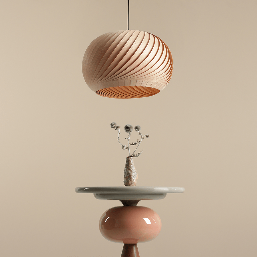 NATURE BEECH WOOD PENDANT LIGHT LARGE - DYKE & DEAN