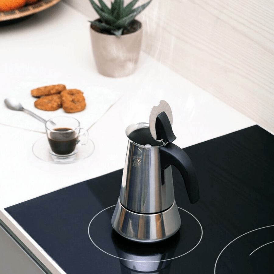 PEZZETTI 2 CUP COFFEE MAKER INDUCTION HOB ASH GREY - DYKE & DEAN