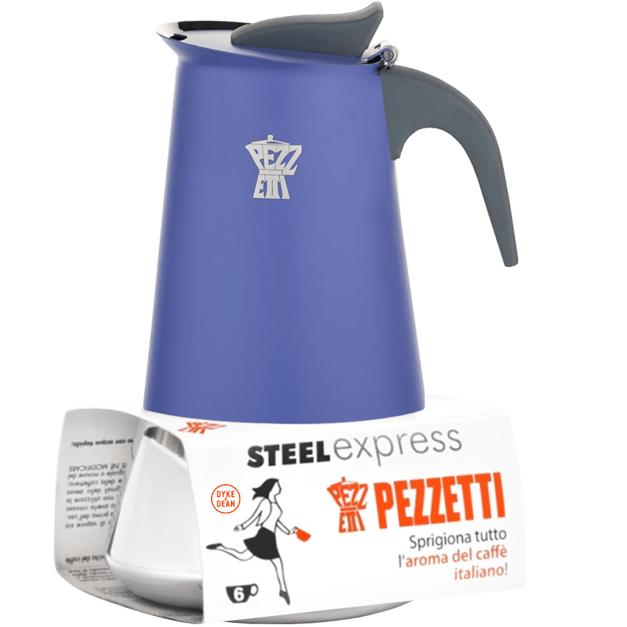 PEZZETTI 2 CUP COFFEE MAKER INDUCTION HOB INDIGO BLUE - DYKE & DEAN