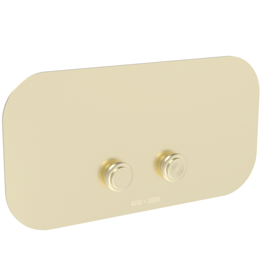 ROUND CORNERS TOILET FLUSH PLATE MATT BRASS - DYKE & DEAN