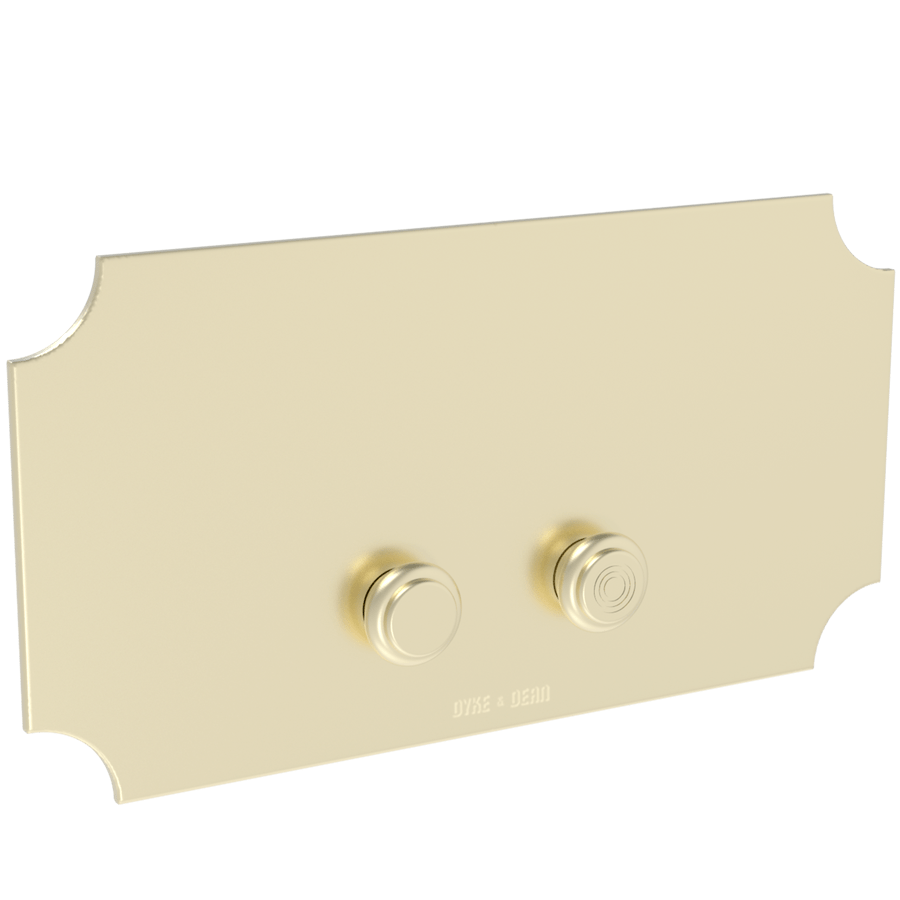 GEORGIAN CORNERS TOILET FLUSH PLATE MATT BRASS - DYKE & DEAN