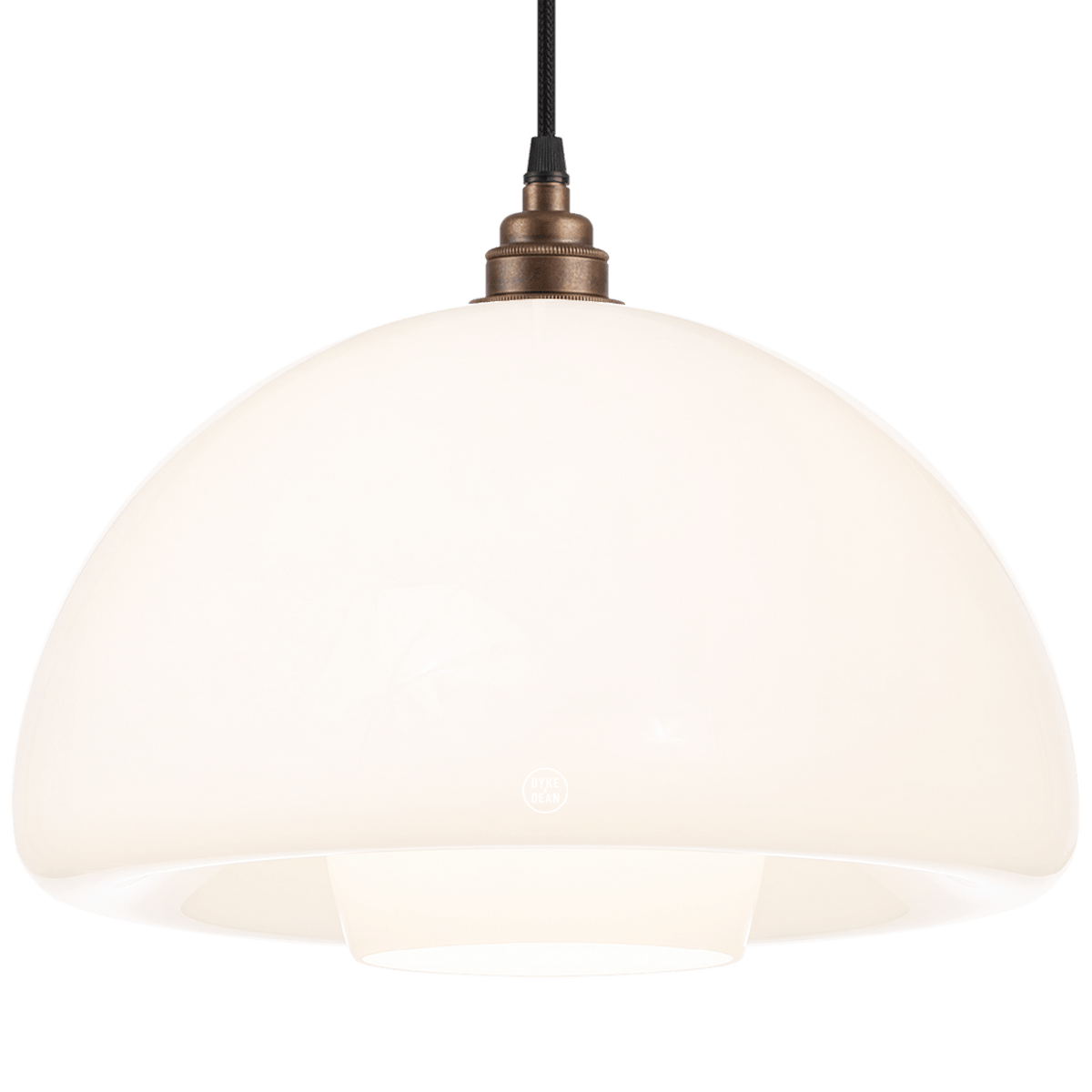 60s OPALINE GLASS PENDANT SHADE - DYKE & DEAN