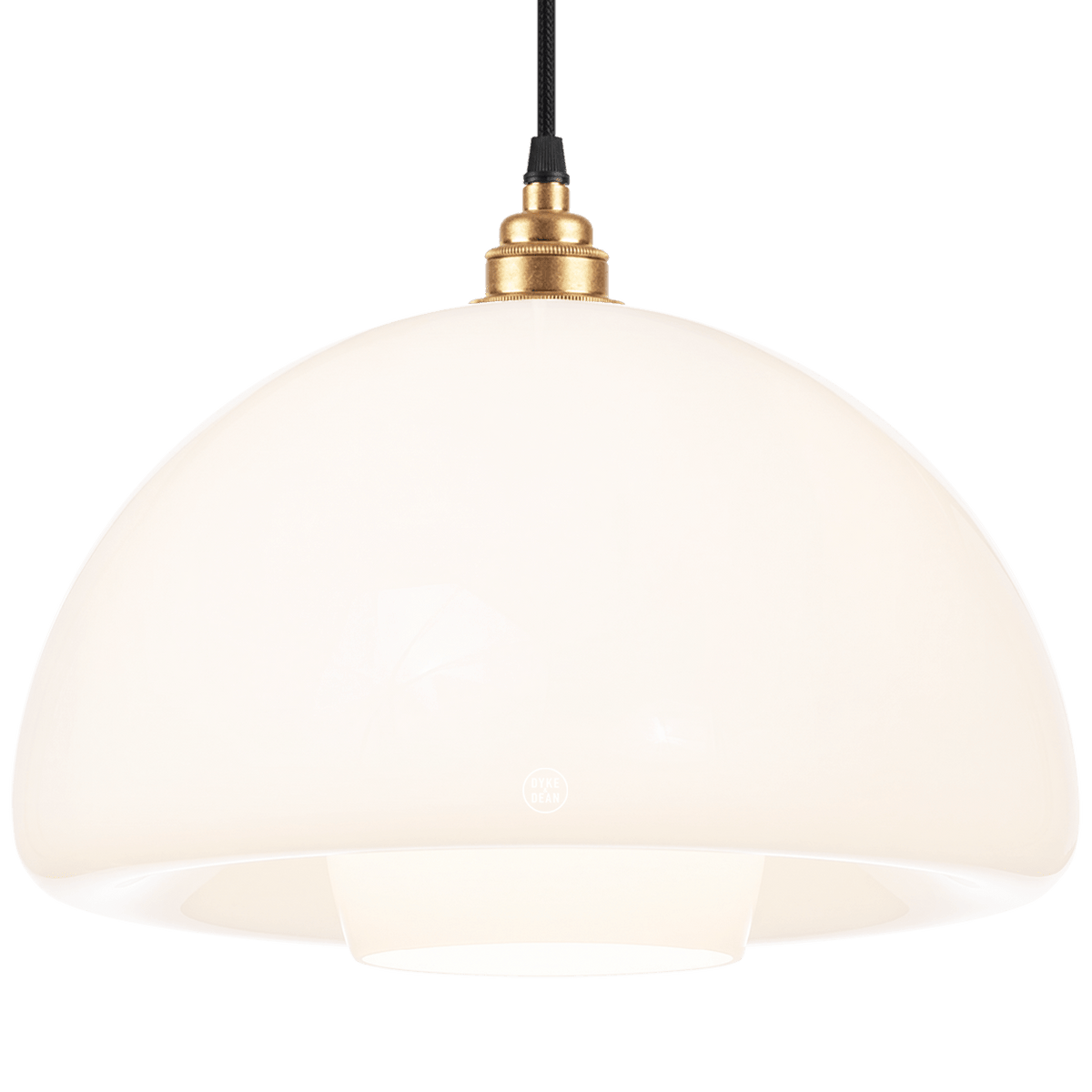 60s OPALINE GLASS PENDANT SHADE - DYKE & DEAN
