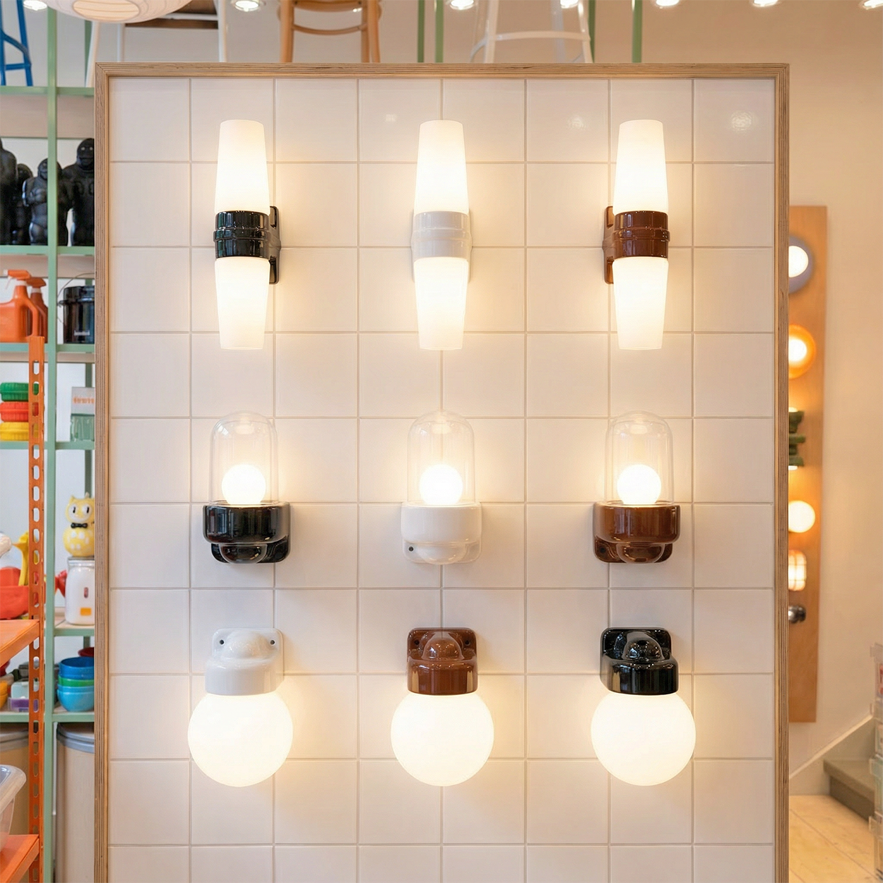 E27 KERAMISK VÆGLYS FROSTET