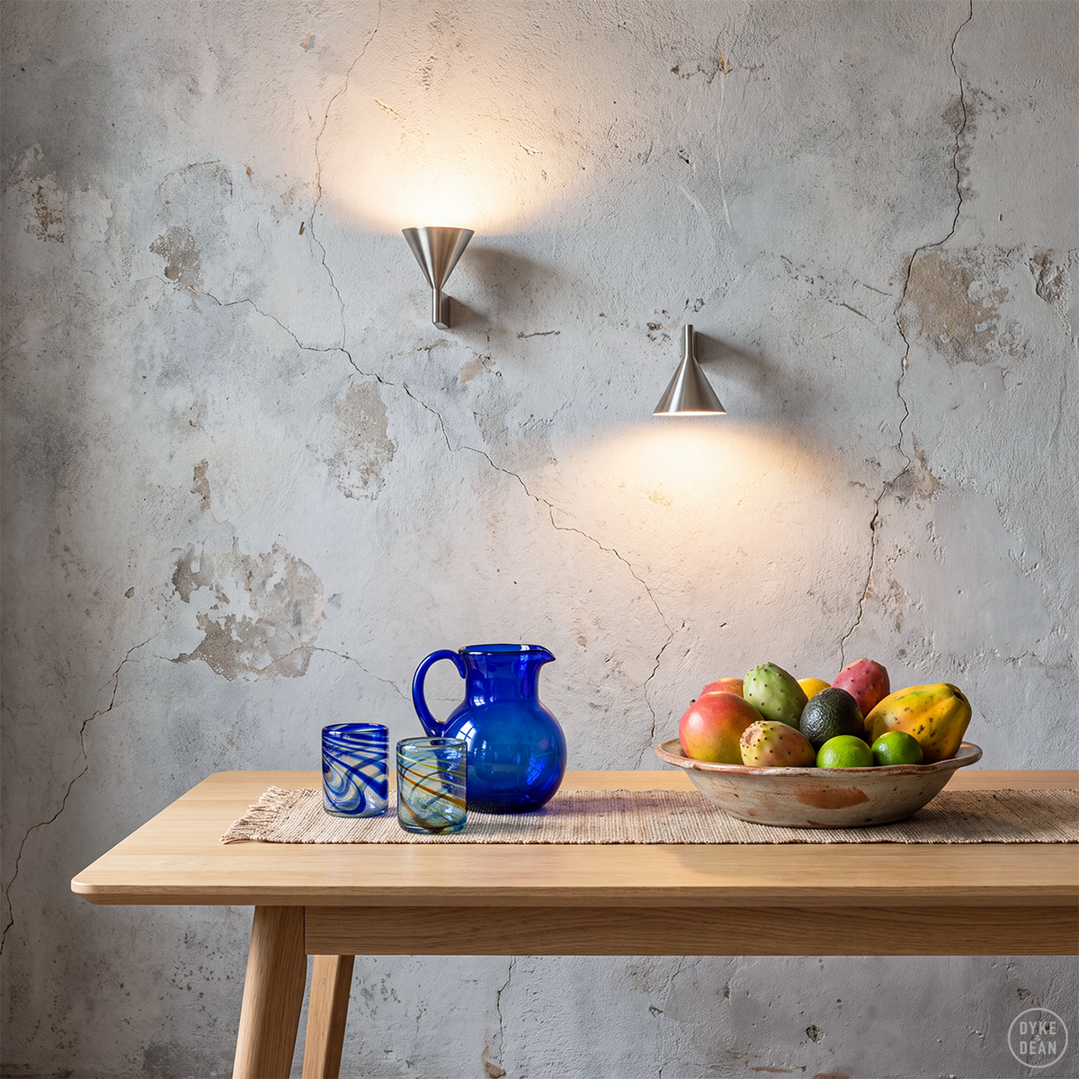 Conical up down wall light brushed Aluminium
