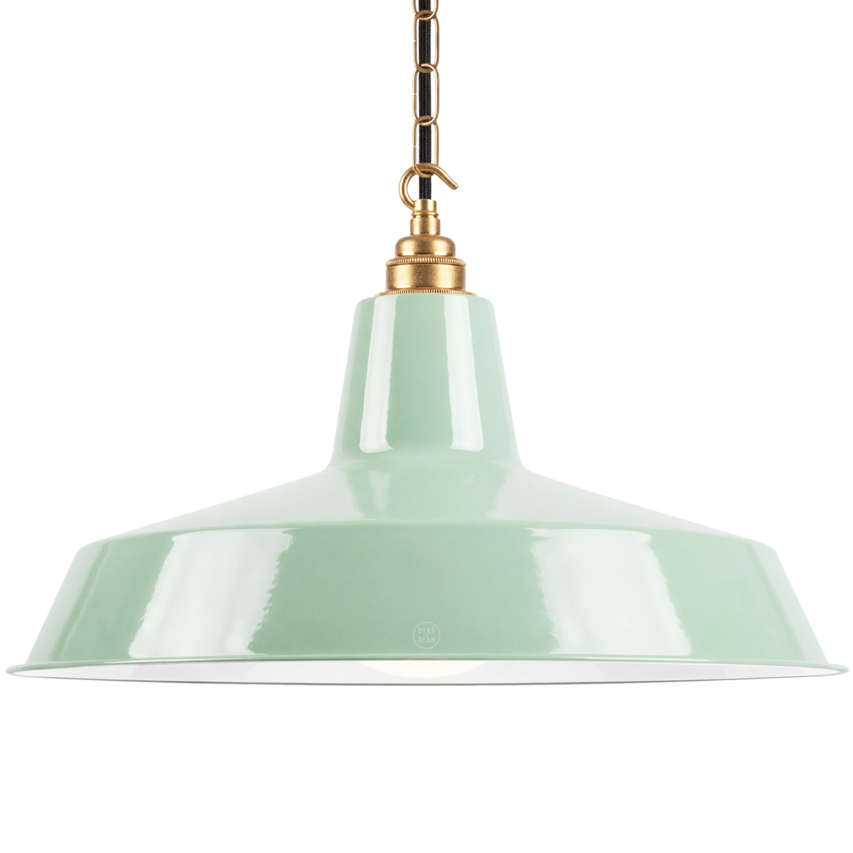 DYKE & DEAN PENDANT LAMPSHADE MINT GREEN WITH HOOK & CHAIN SET
