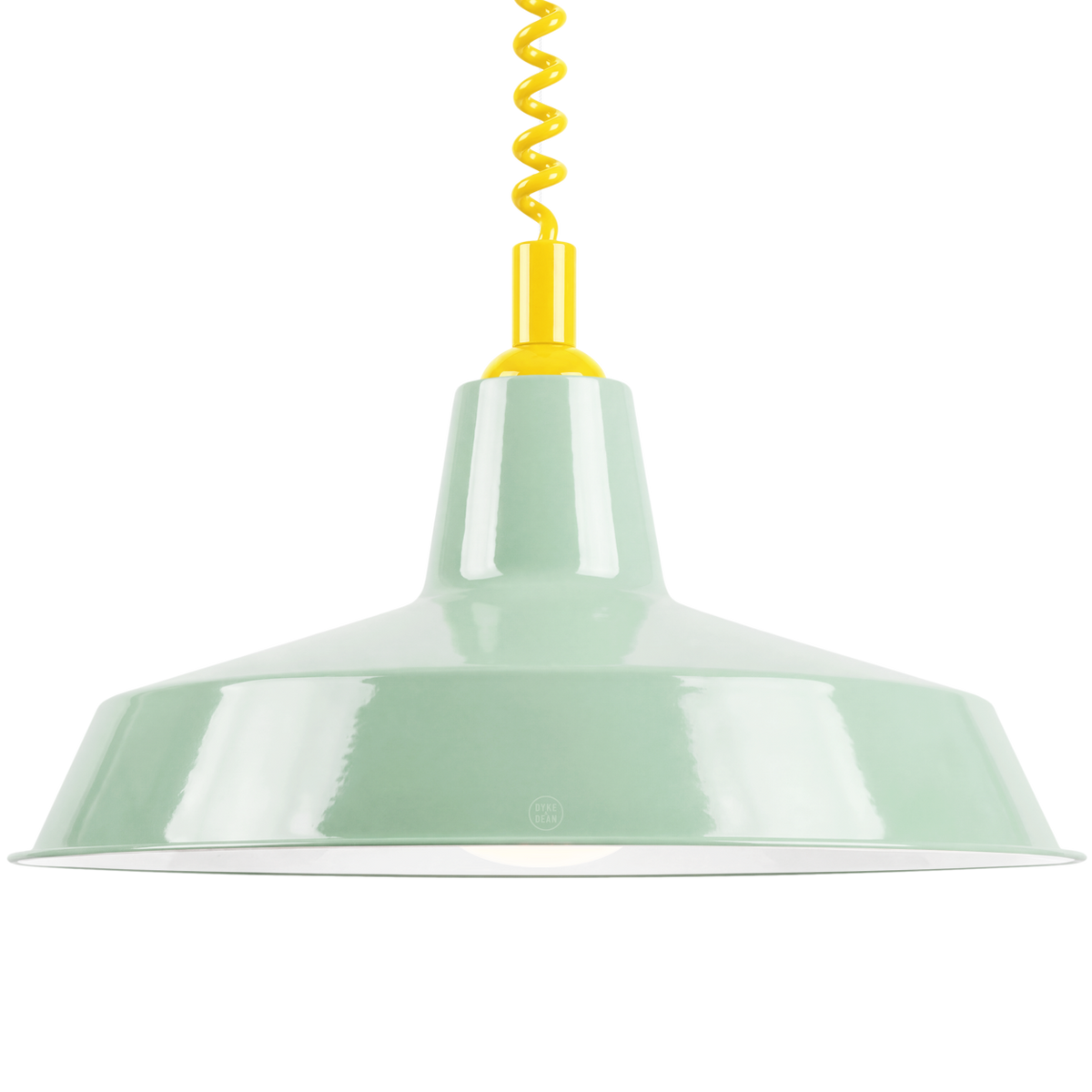 DYKE & DEAN PENDANT LAMPSHADE MINT GREEN WITH RETRACTABLE SPRING