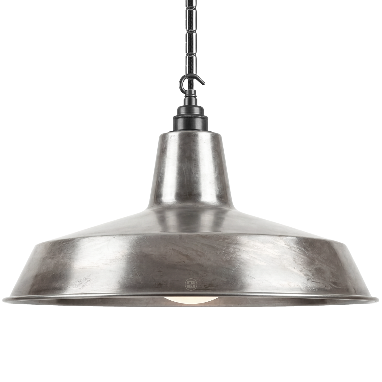 DYKE & DEAN PENDANT LAMPSHADE RAW METAL WITH HOOK & CHAIN SET