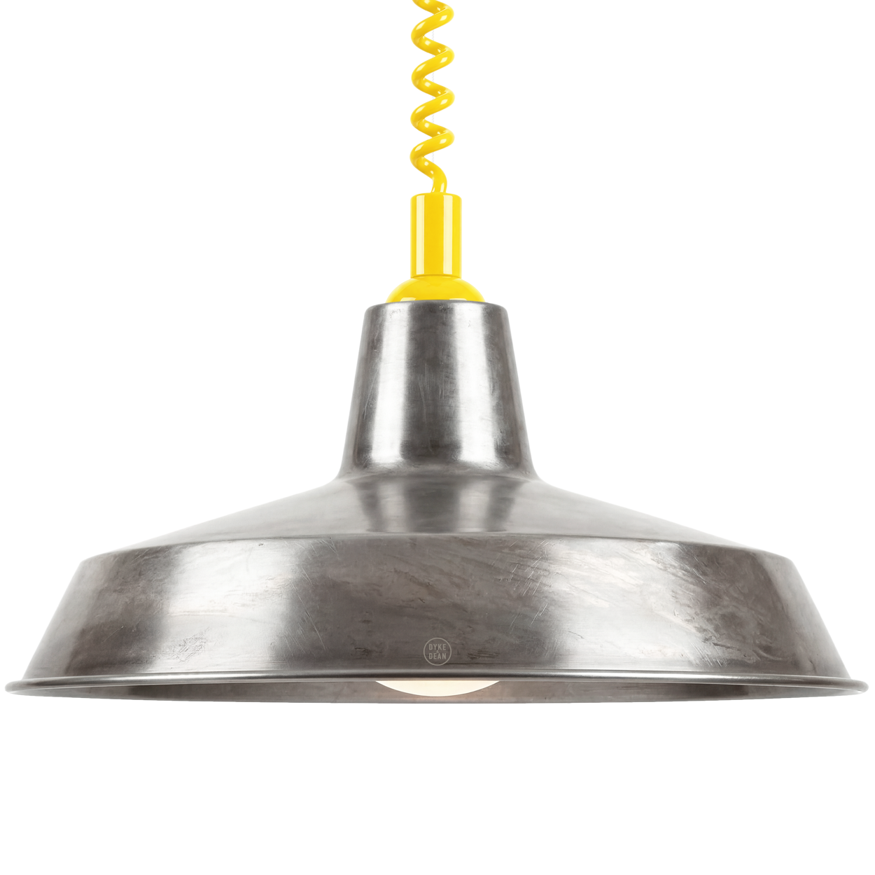 DYKE & DEAN PENDANT LAMPSHADE RAW METAL WITH RETRACTABLE SPRING