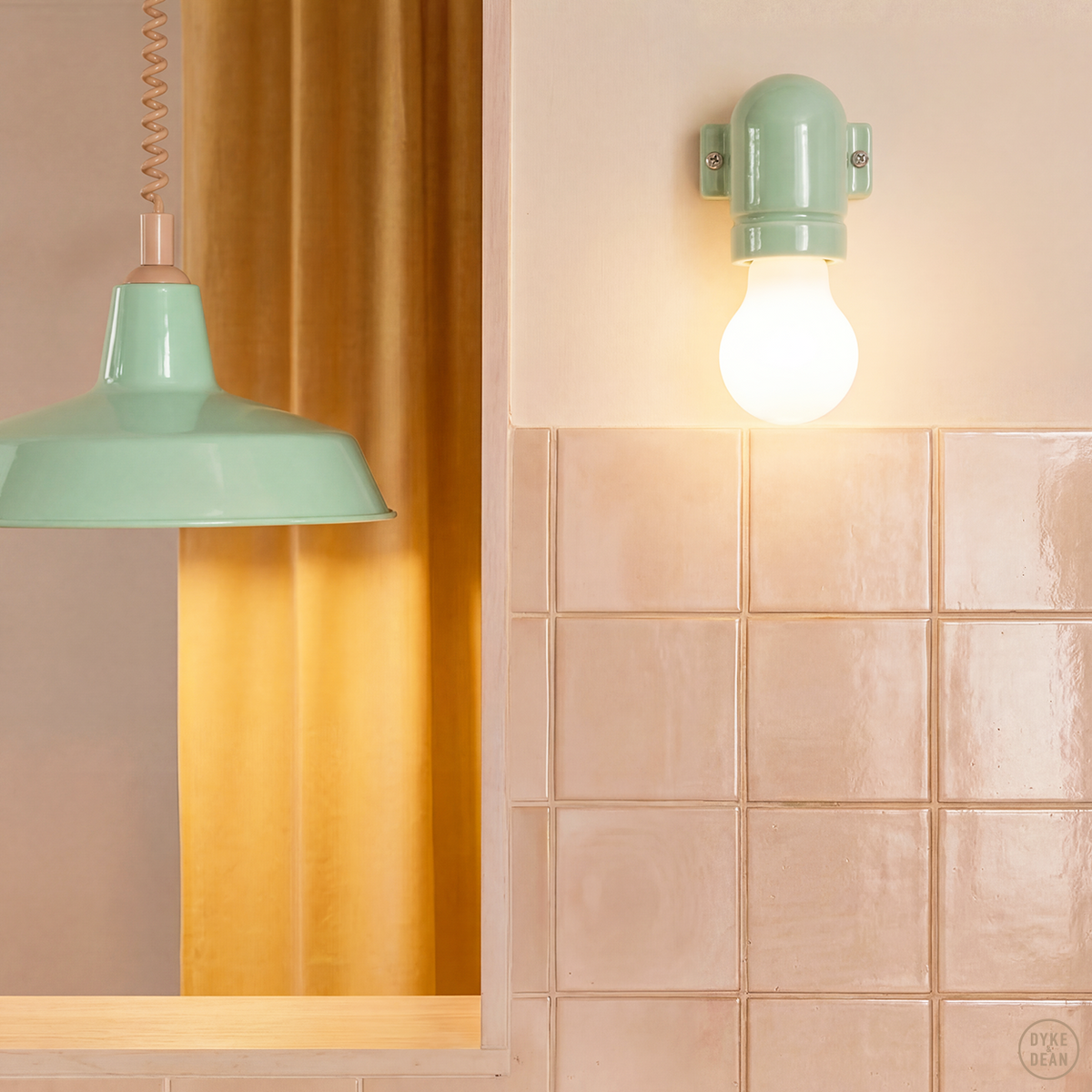 Dyke & Dean pendant lampshade Mint Green