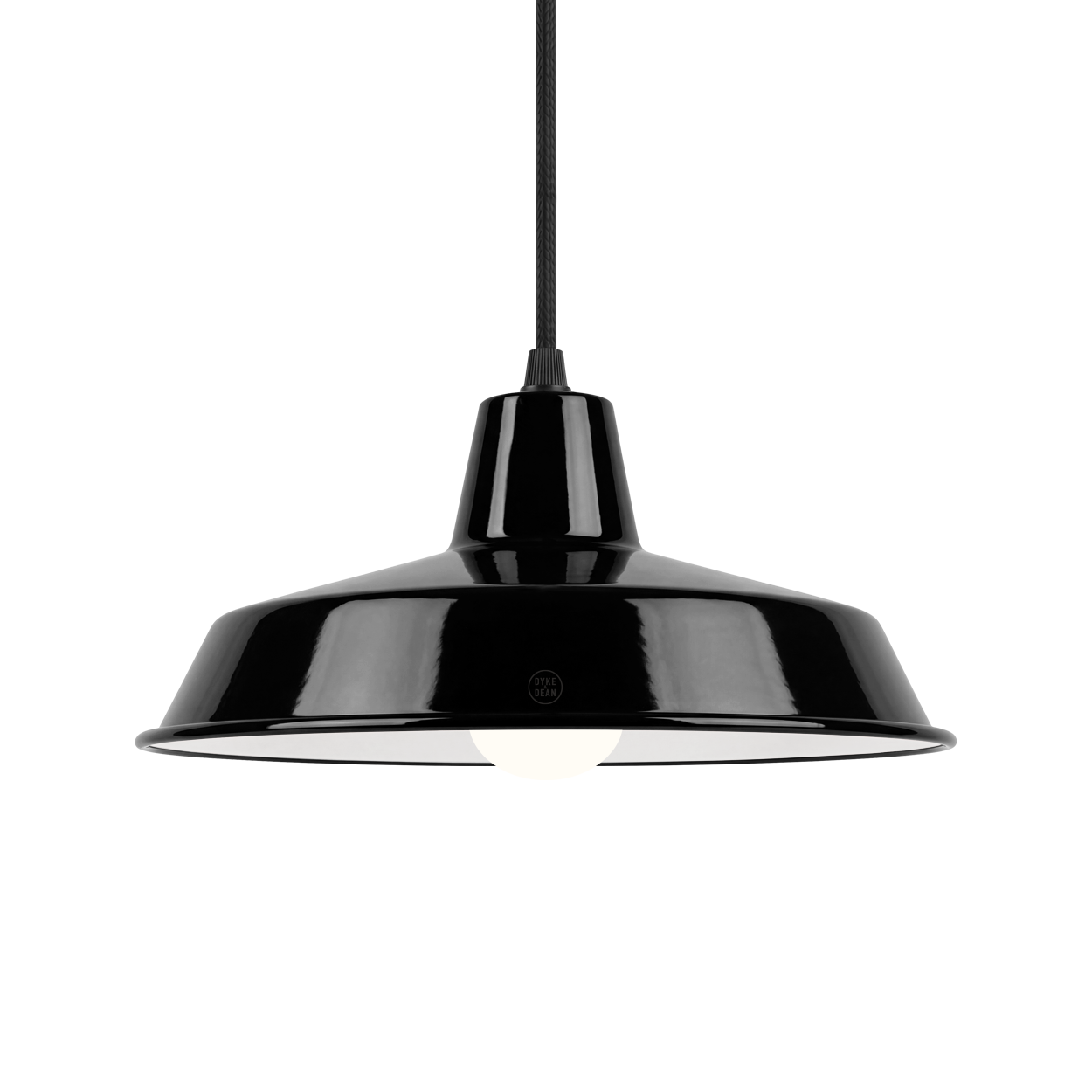 DYKE & DEAN SMALL PENDANT LAMPSHADE BLACK E27 BULB HOLDER