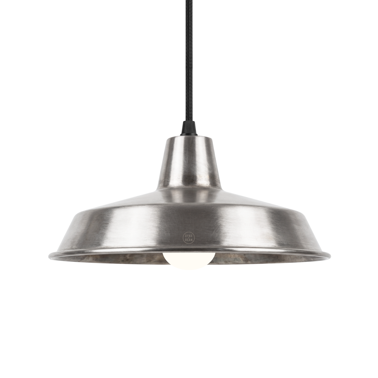 DYKE & DEAN SMALL PENDANT LAMPSHADE RAW METAL E27 BULB HOLDER