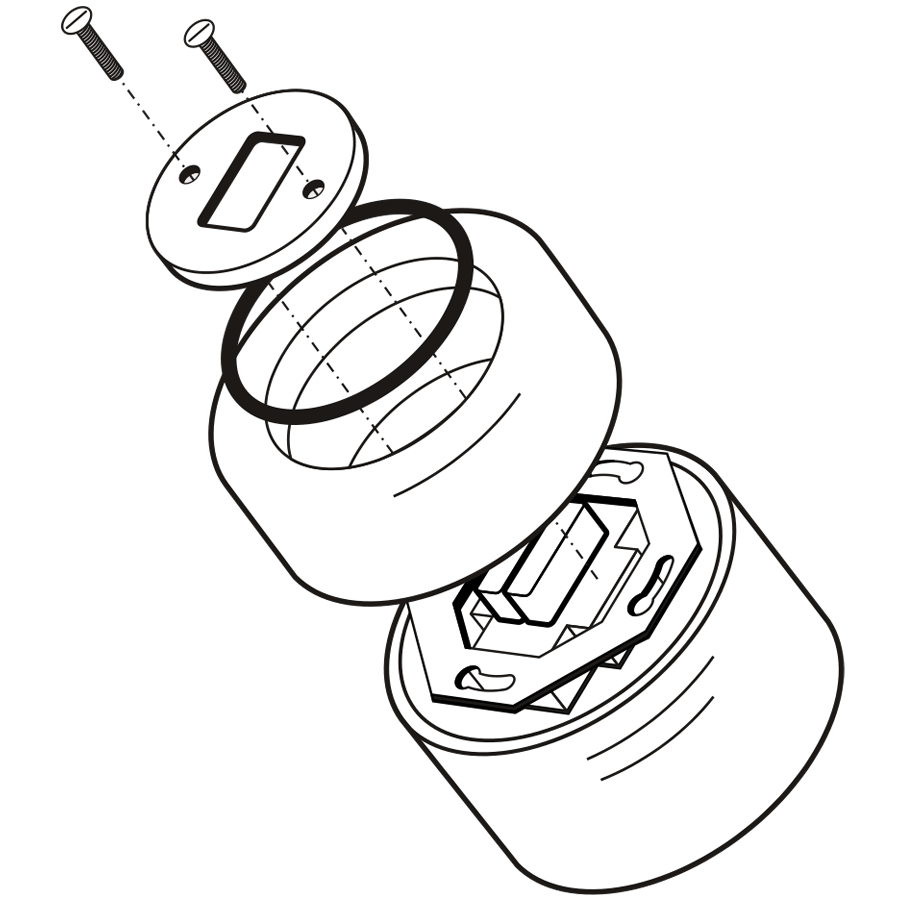 OVERFLADE PORCELÆN VÆG LYSKONTAKT ASK GRÅ DOBBELT