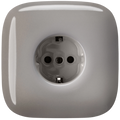 Cappuccino square porcelain schuko wall socket by Katy Paty