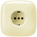 Vanilla square porcelain schuko wall socket by Katy Paty