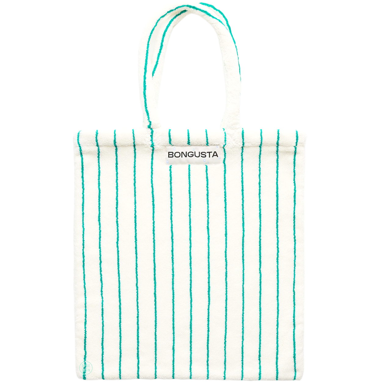 TOWEL FABRIC TOTE BAG PURE WHITE & GRASS