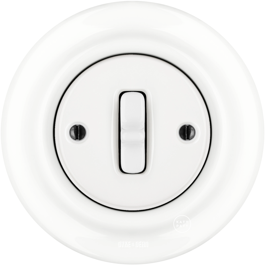 BØGTRÆ PORCELÆN VÆG LYSEKONTAKT HVID VÆG