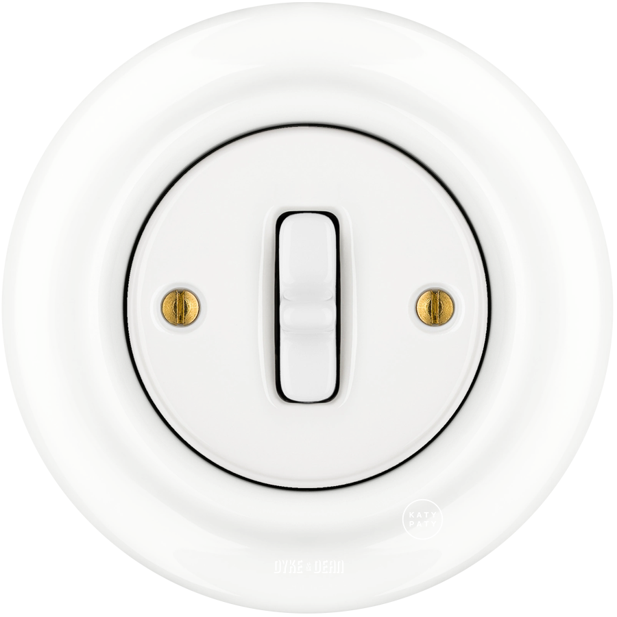 BØGTRÆ PORCELÆN VÆG LYSEKONTAKT HVID VÆG