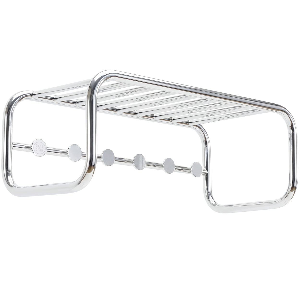 RETRO TUBE HALLWAY WALL COAT RACK SHELF CHROME