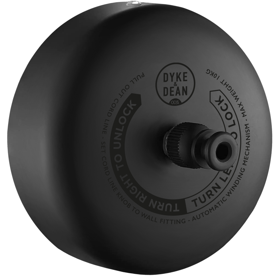 HOTEL TILBAGETRÆKKELIG TØJSLINJE MAT SORT