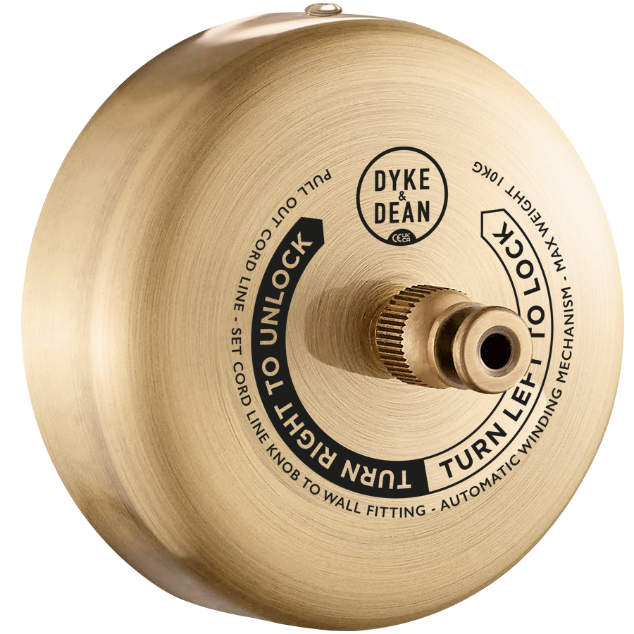 HOTEL TILBAGETRÆKKELIG TØJSLINJE BØRSTED MESSING