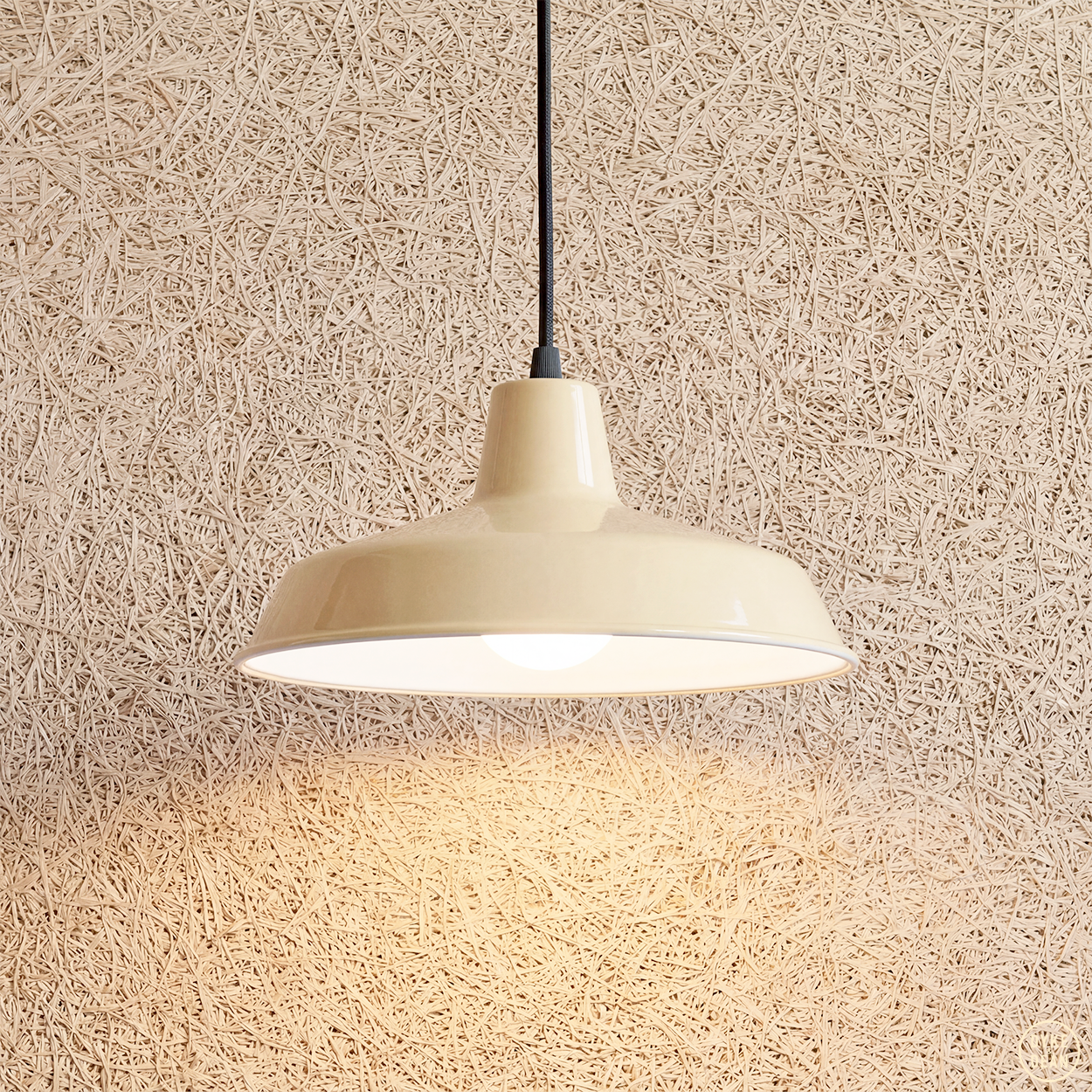 DYKE & DEAN SMALL PENDANT LAMPSHADE CREAM E14 BULB HOLDER