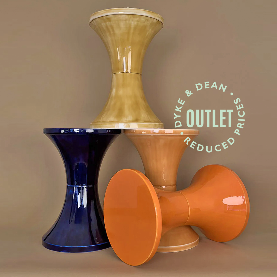 TAM TAM STOOL ENAMEL METAL TERRACOTTA OUTLET