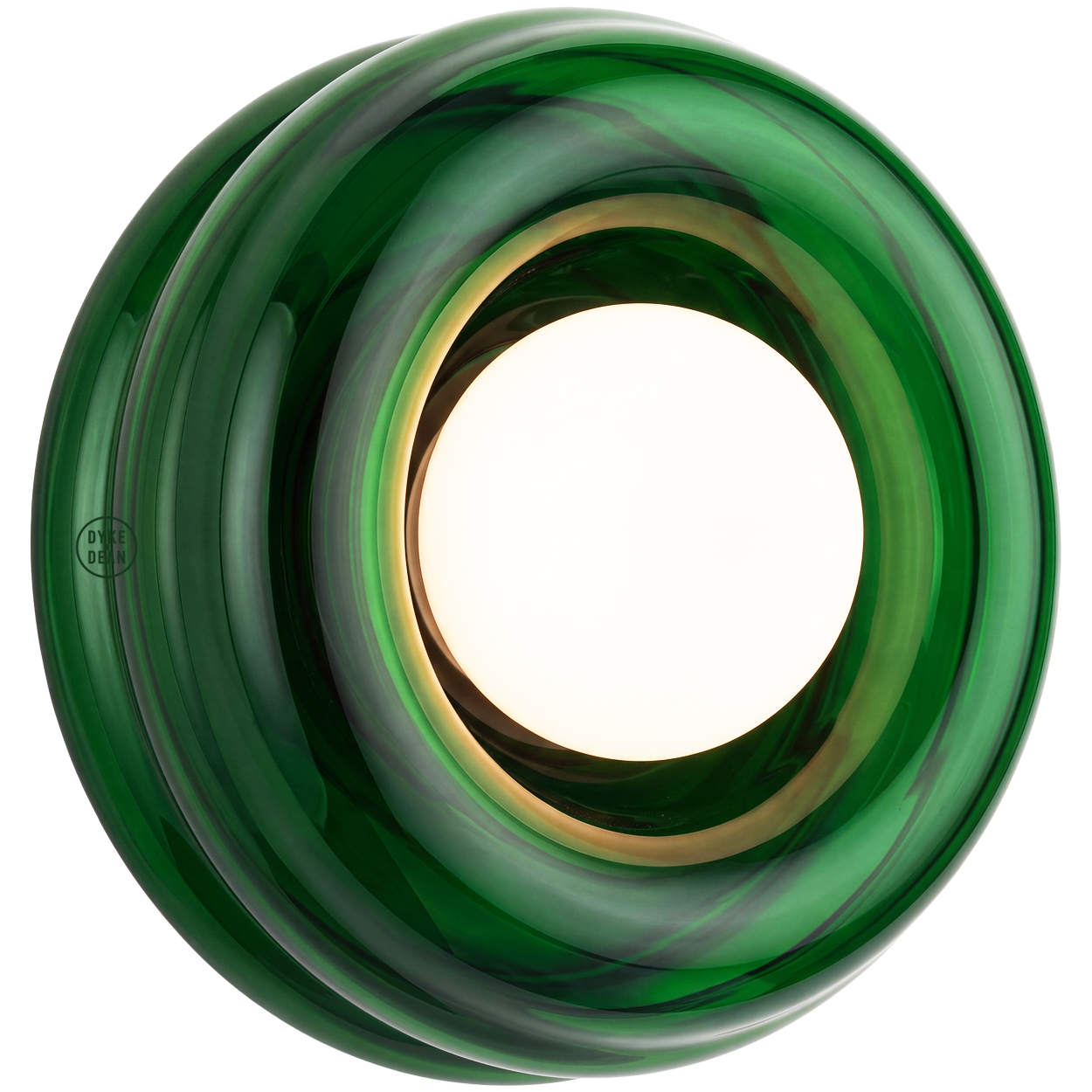 GREEN ORBIT GLASS GLOBE WALL CEILING LIGHT