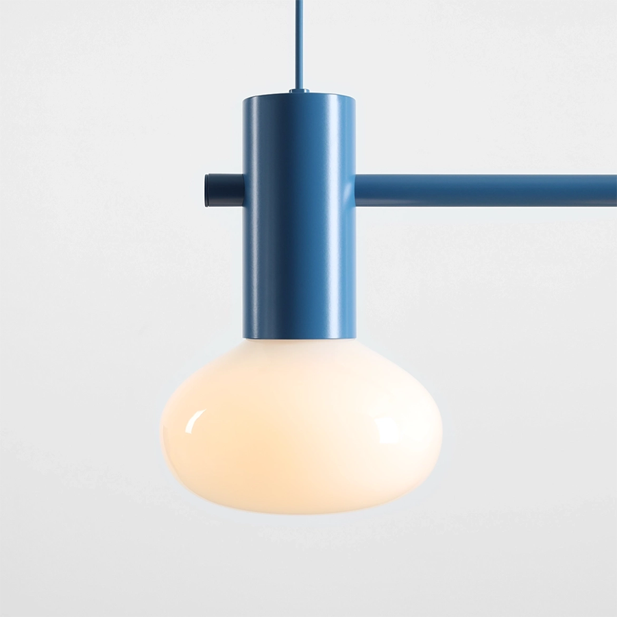 FLO SUSPENSION PENDANT 3 OPAL GLASS LIGHT BLUE
