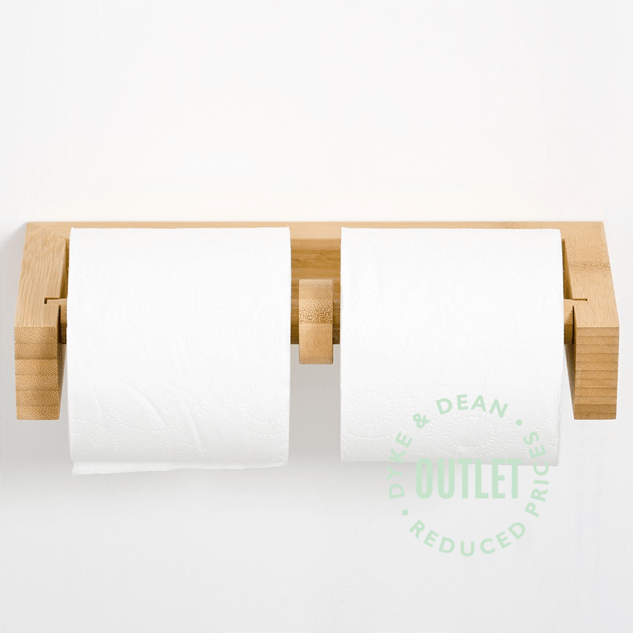 BAMBOO DOUBLE TOILET ROLL WALL HOLDER OUTLET - DYKE & DEAN