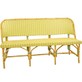 BISTRO RATTAN BANQUETTE BENCH YELLOW GREEN & GOLD - DYKE & DEAN
