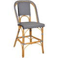 BISTRO RATTAN BAR CHAIR SQUARES BLACK WHITE - DYKE & DEAN